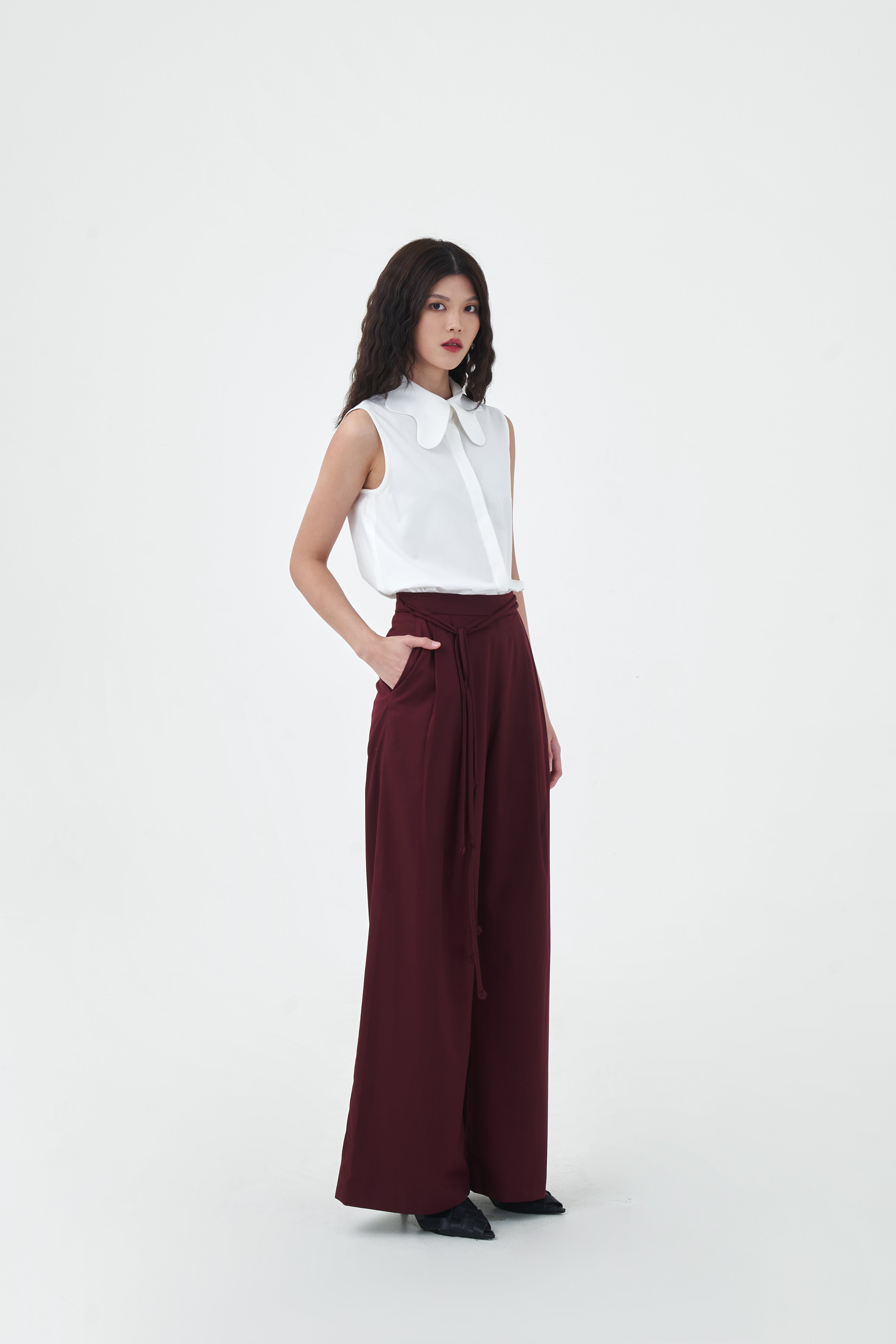 STRING PANTS - Merlot