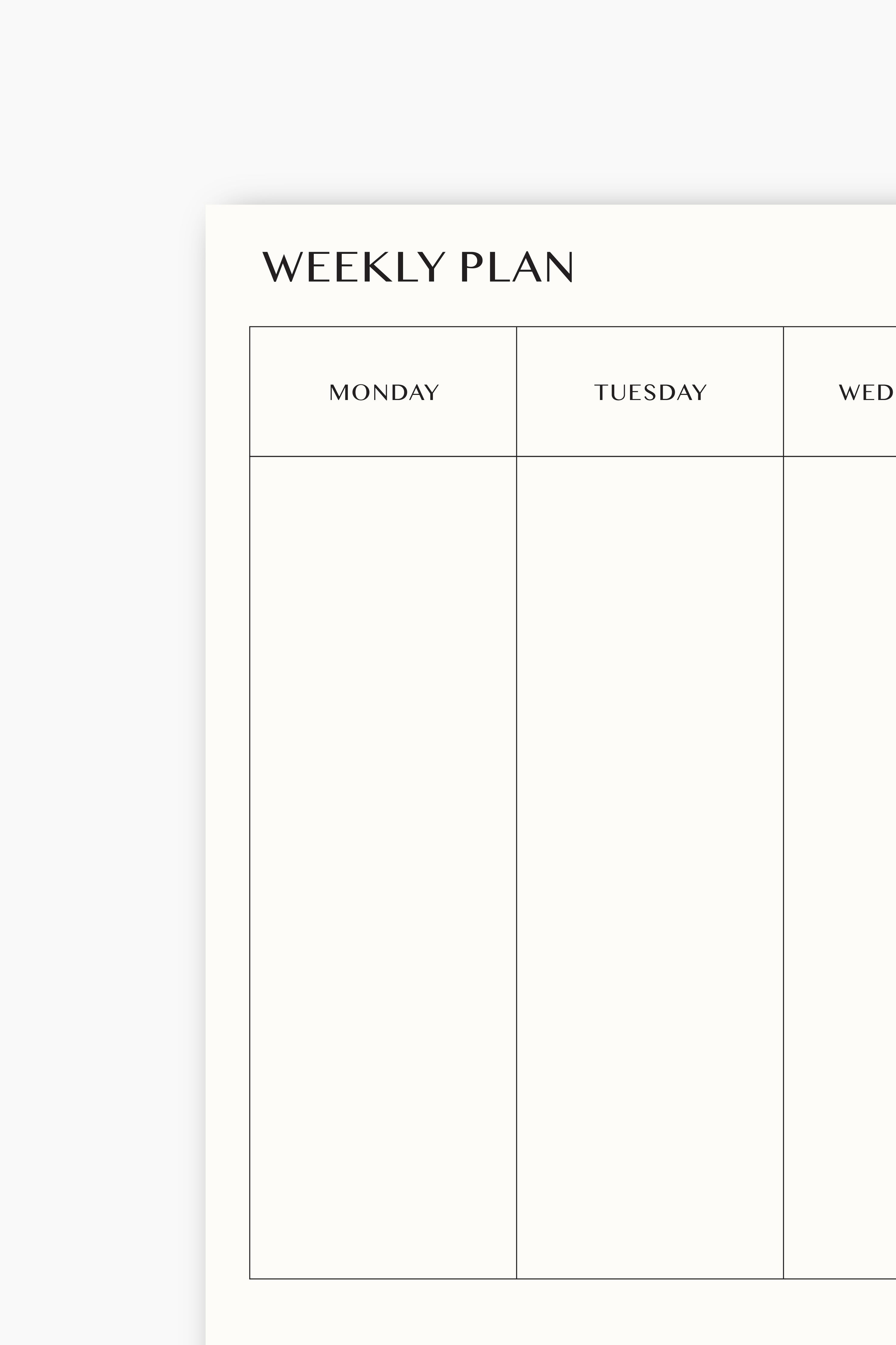 MASSHIRO&Co. WEEKLY PLANNER