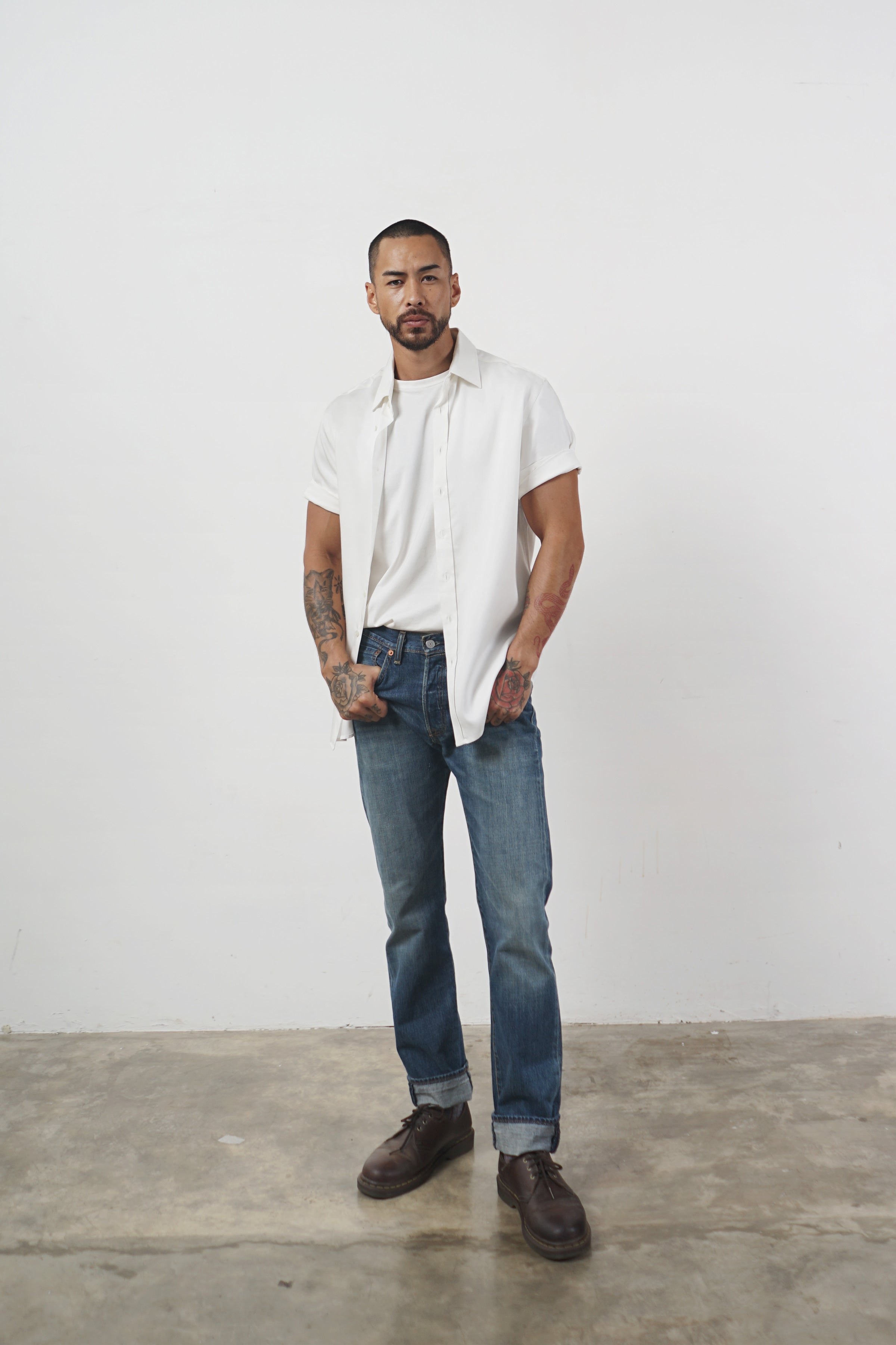 HARU MANN SS TENCEL - Off White