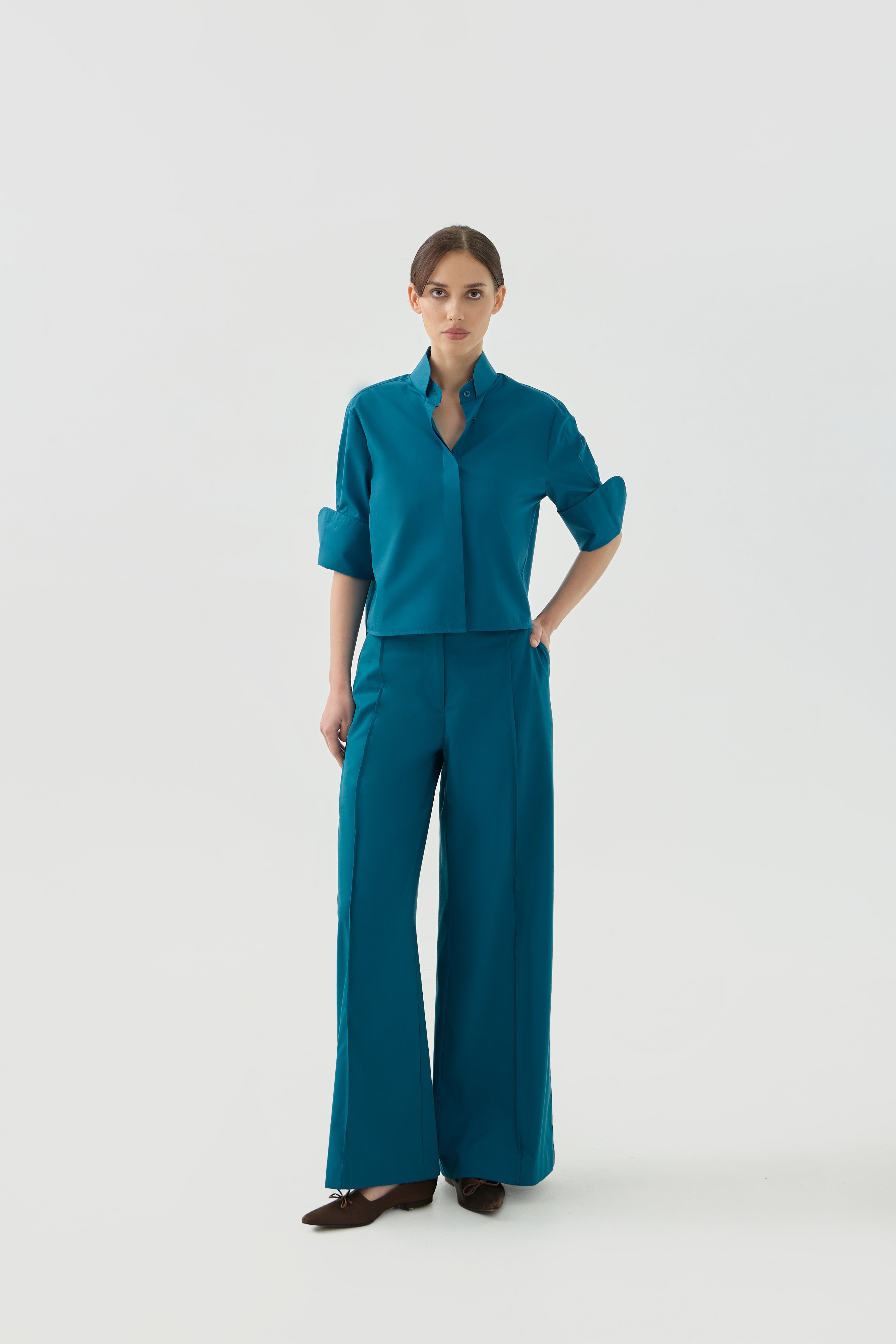 CHA CROP - Ocean Teal