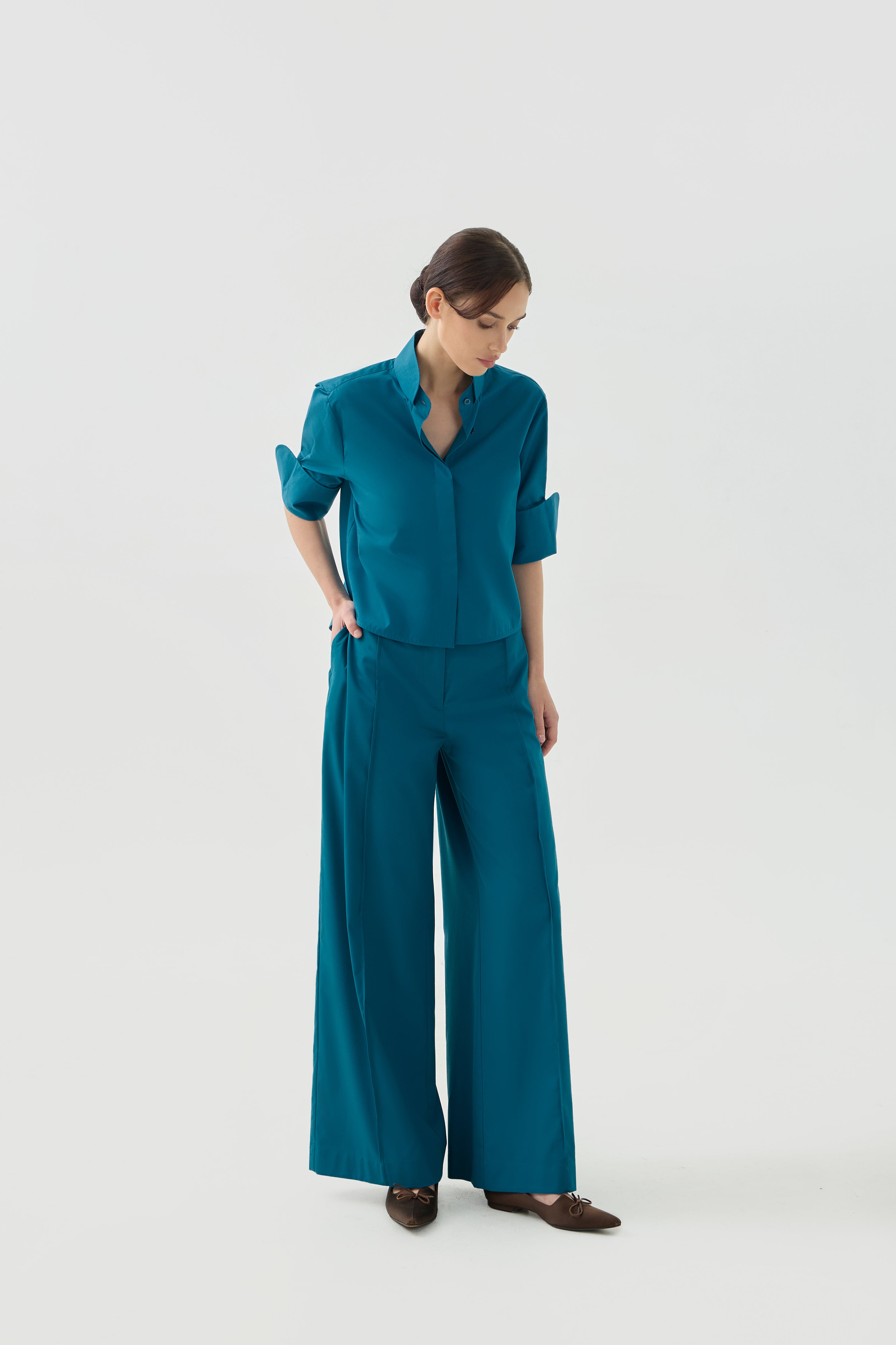 CHA CROP - Ocean Teal