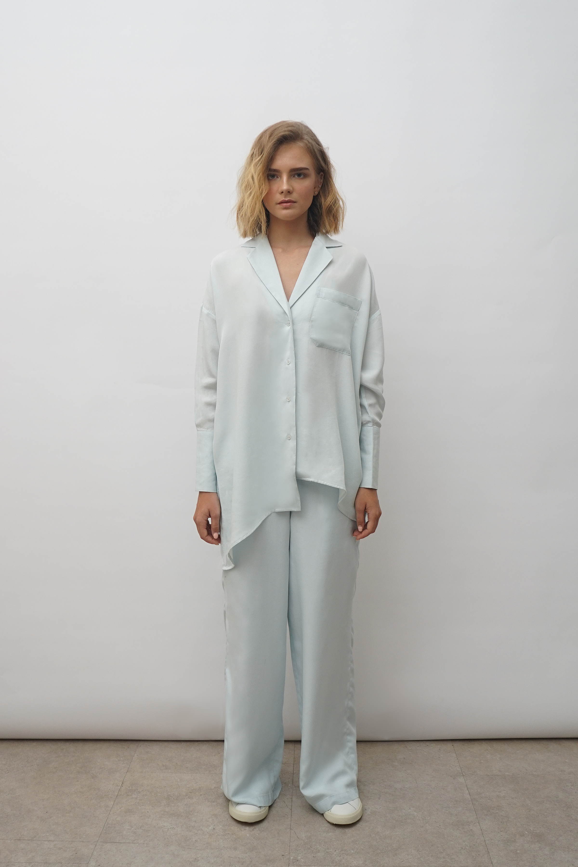 OKIMI BLAZER TENCEL DENIM - Light Wash