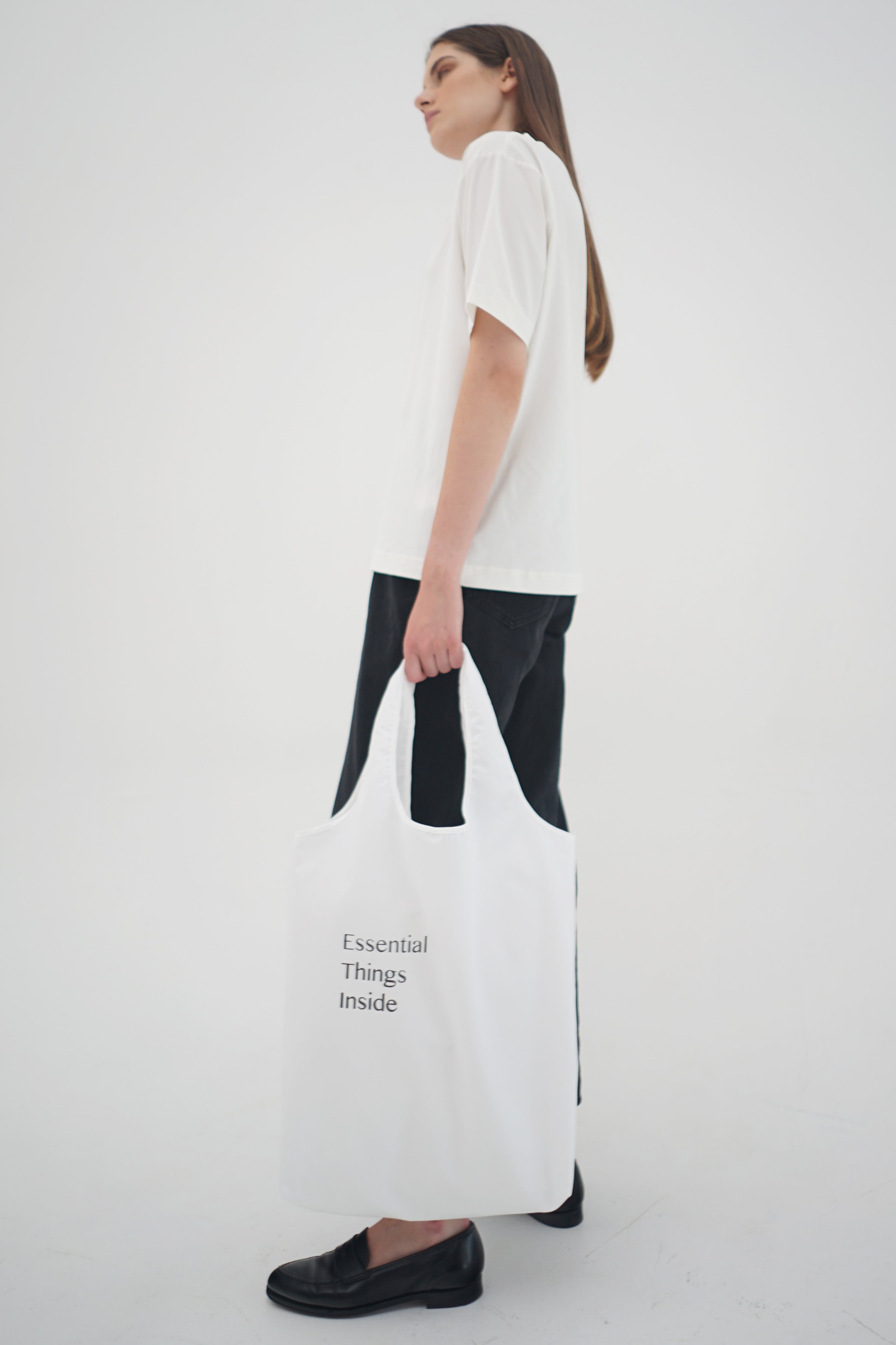 MASSHIRO&Co. FOLDABLE TOTEBAG - White