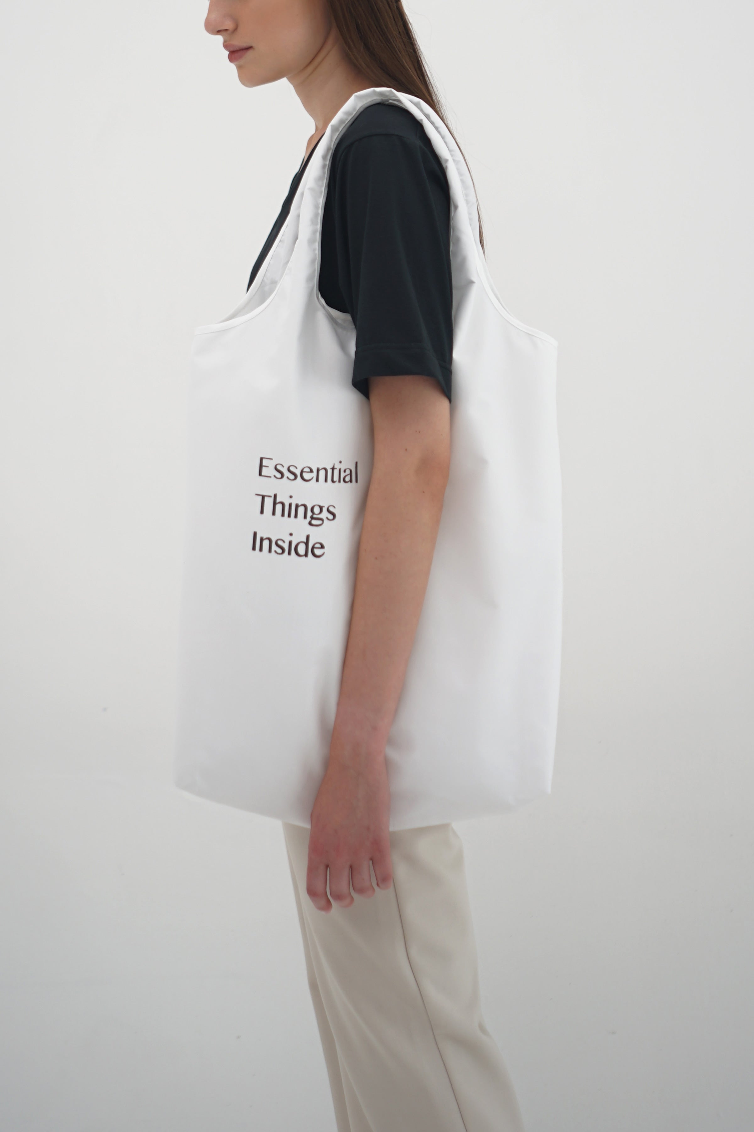 MASSHIRO&Co. FOLDABLE TOTEBAG - White